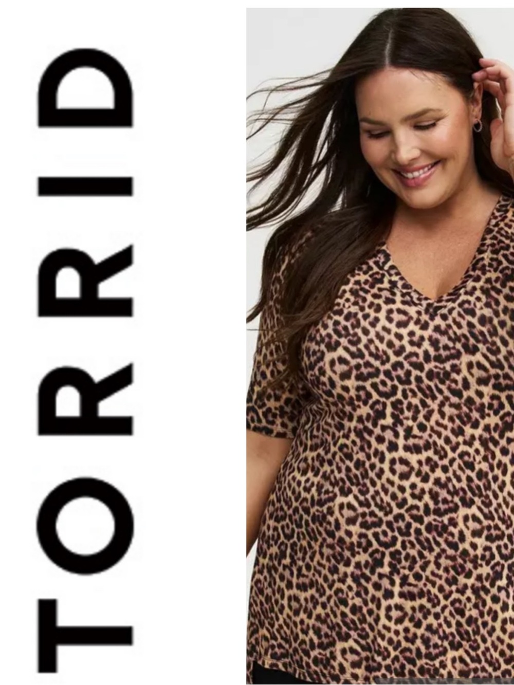 NWT TORRID Women’s Super Soft V-Neck Hi-Low Tunic On the Prowl Leopard Size 2
